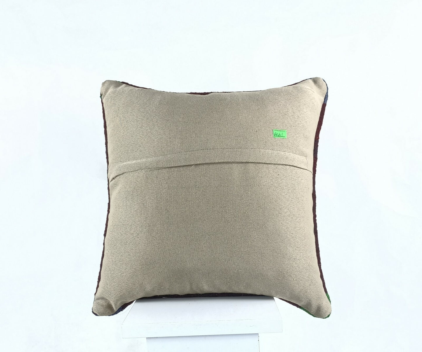 Kilim Pillow Cover 16x16 in Handmade Turkish Sofa Couch Wool Boho Cushion A461