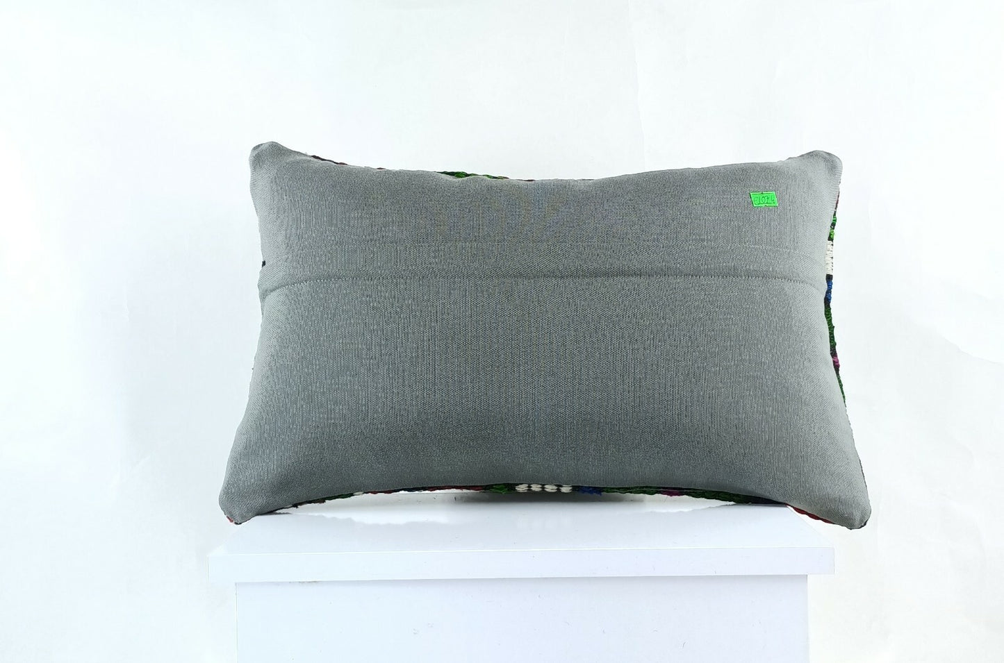 Kilim Pillow Cover 12x20 Handmade Turkish Rug Boho Ethnic Lumbar Cushion E1074