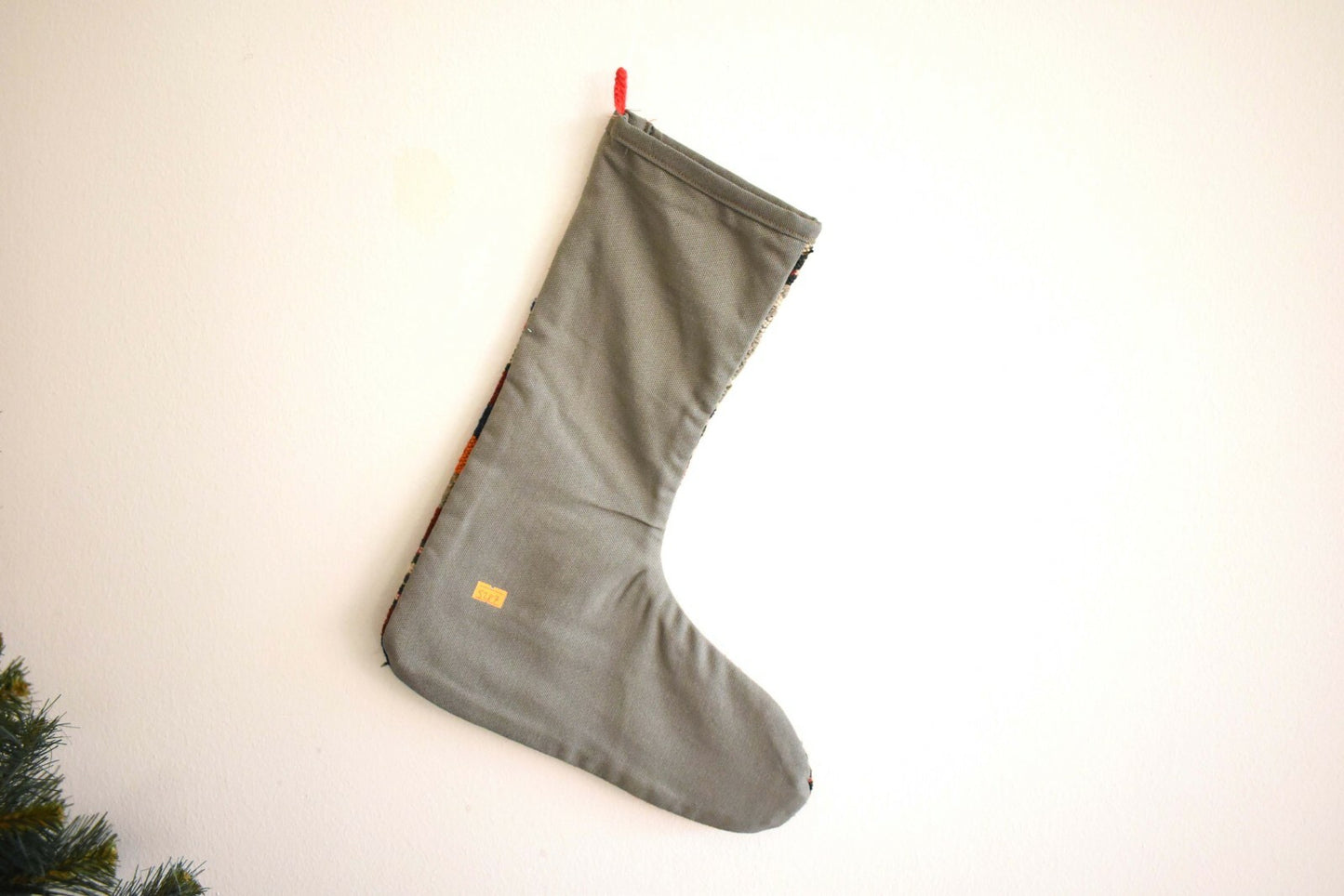 Rug Christmas Stocking Vintage Stocking Holiday Stocking Gift Stocking S287