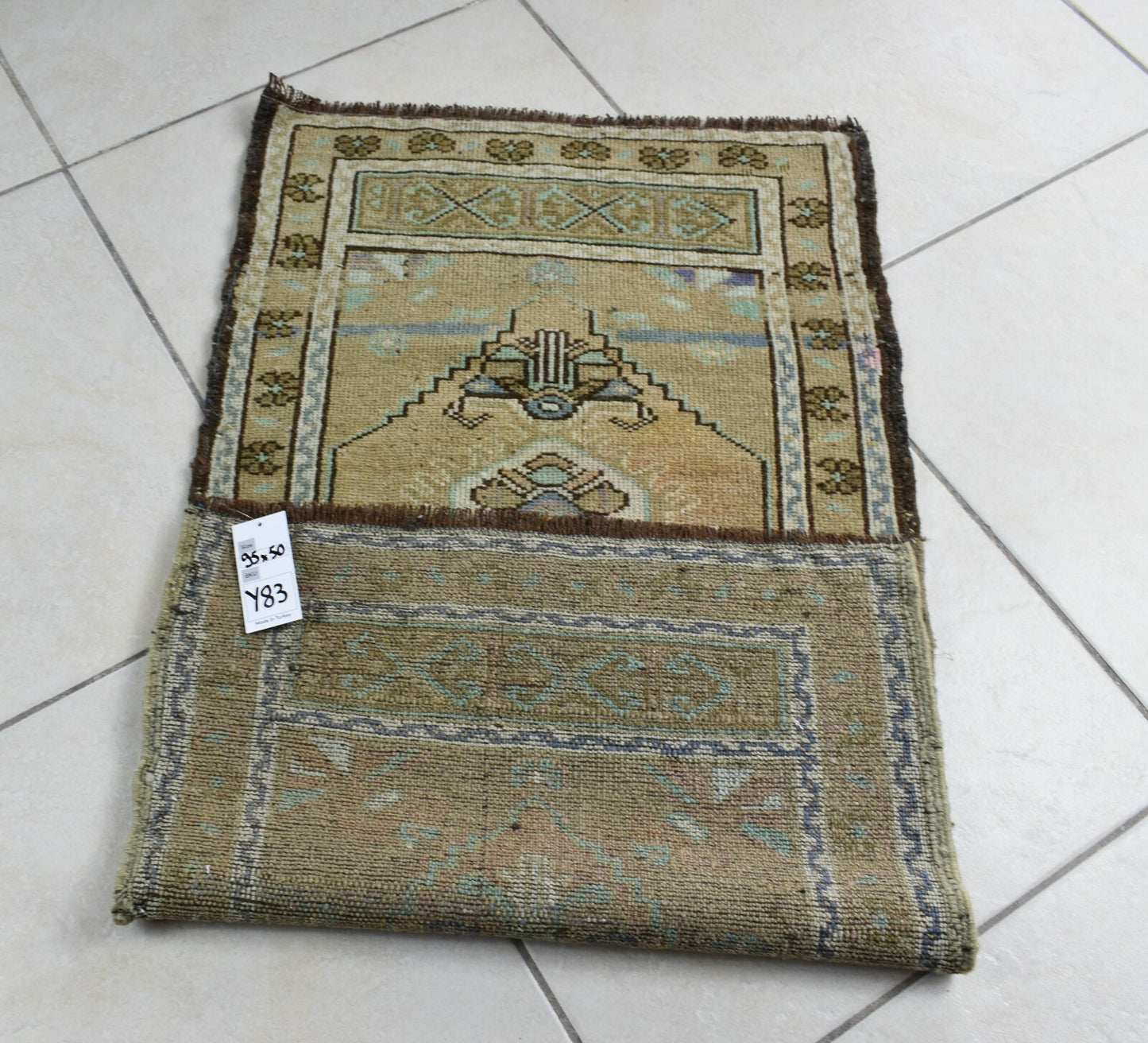 3.1x1.6 ft Anatolian Runner Small Vintage Rug Oushak Runner Mini Turkish Rug Y83