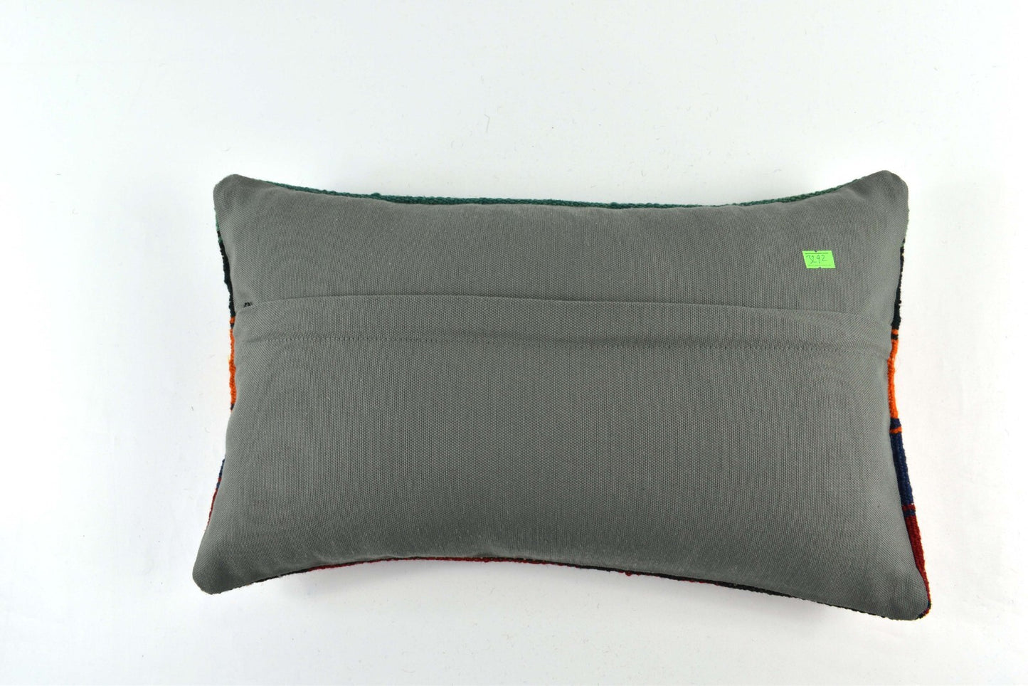 Kilim Pillow Cover 12x20 Handmade Turkish Rug Boho Ethnic Lumbar Cushion 3292