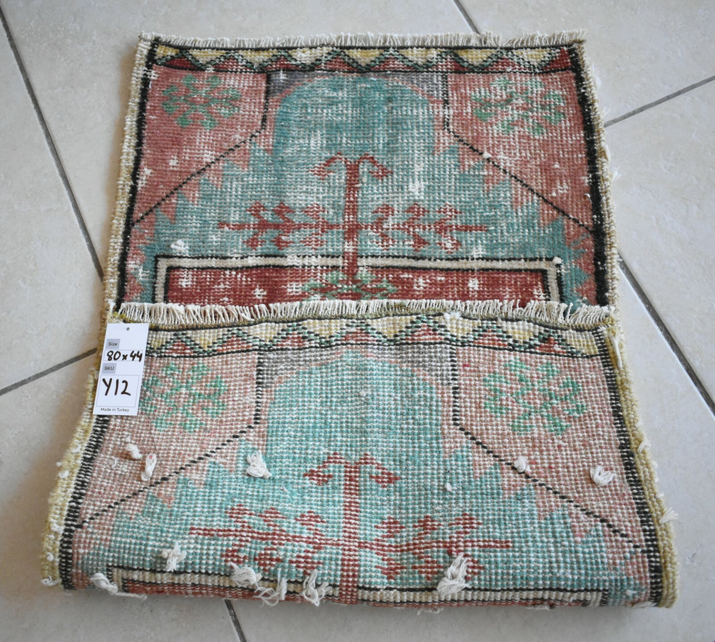 Turkish Runner 2.6x1.4 ft Runner Vintage Oushak Runner Small Faded Runner Y12