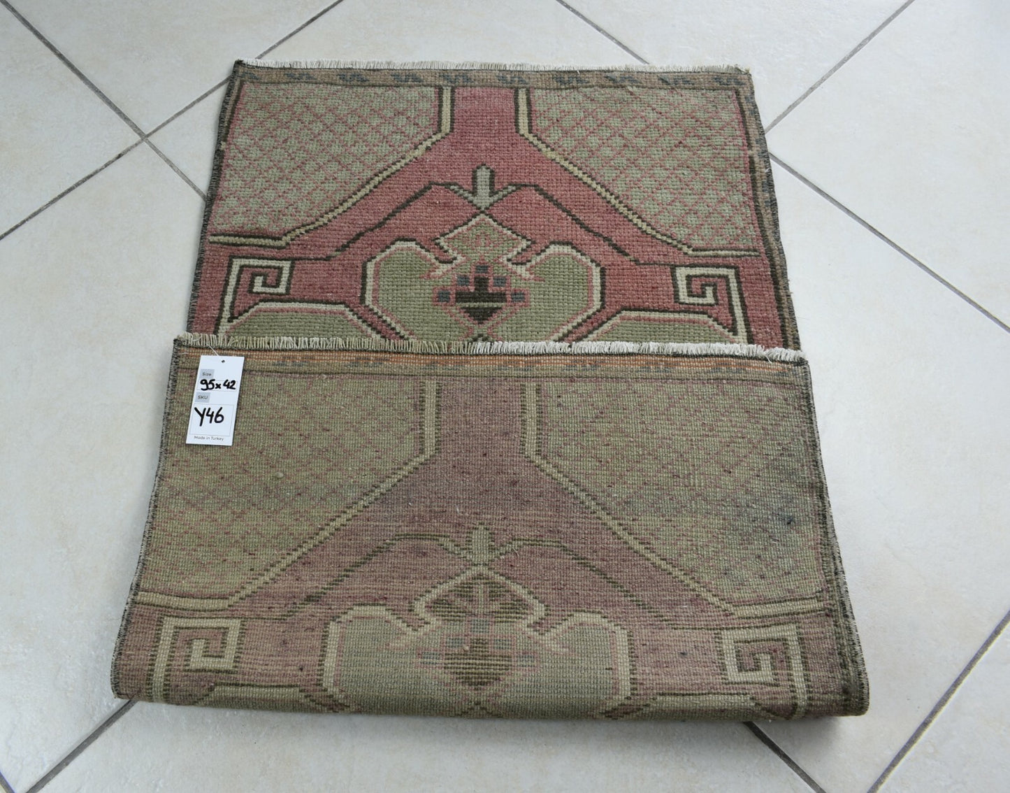 Anatolian Runner 3.1x1.7 ft Vintage Turkish Runner Oushak Runner Rug Y46