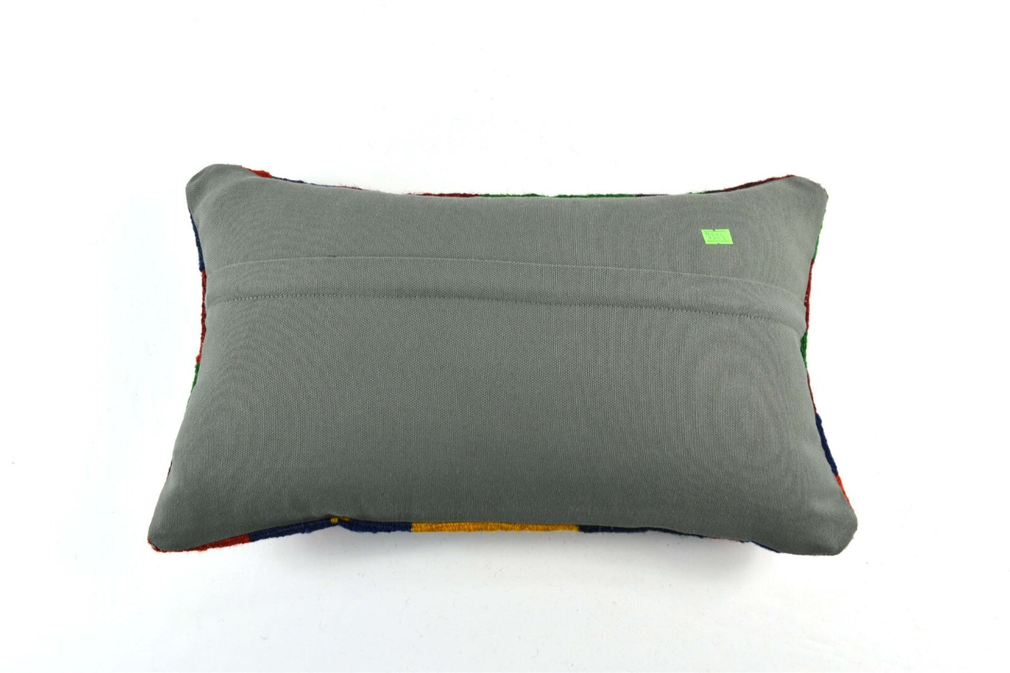 Kilim Pillow Cover 12x20 Handmade Turkish Rug Boho Ethnic Lumbar Cushion 3324