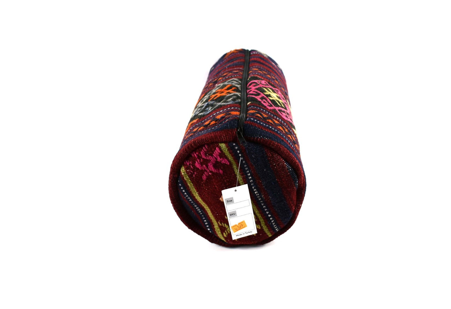 Kilim Bolster Pillow Cover 8x20 in Tribal Vintage Turkish Carpet Bolster Cushion