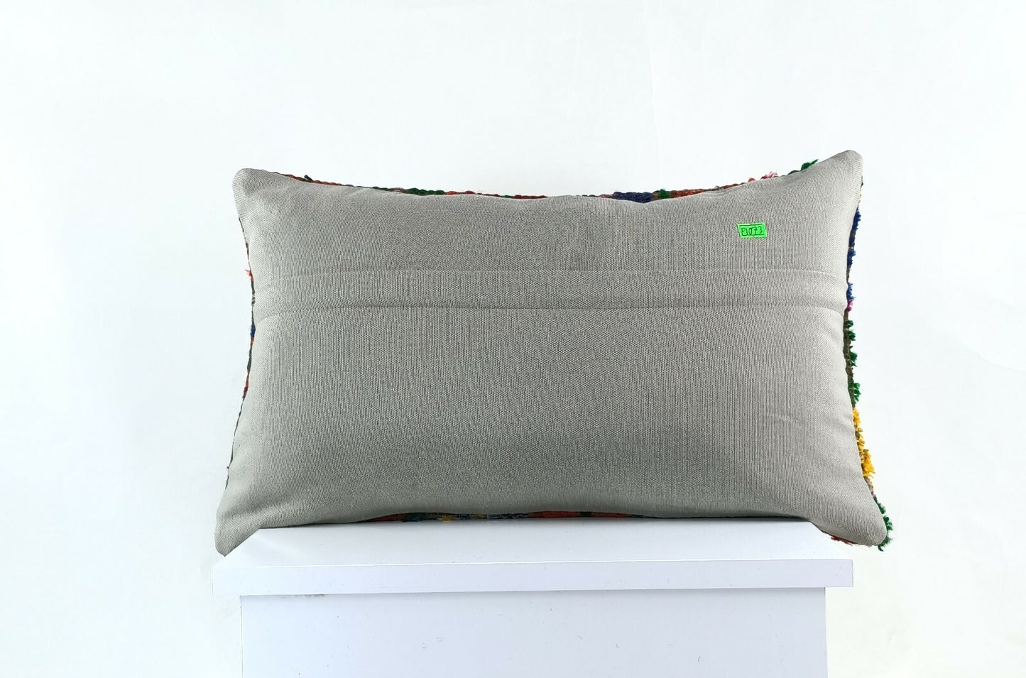 Kilim Pillow Cover 12x20 Handmade Turkish Rug Boho Ethnic Lumbar Cushion E1073