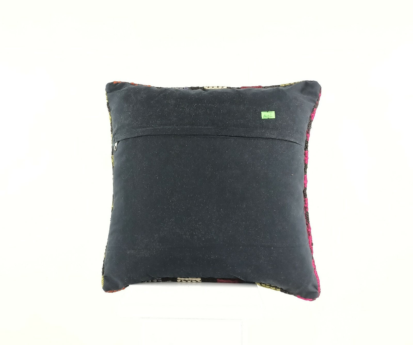 Kilim Pillow Cover 16x16 in Handmade Turkish Sofa Couch Wool Boho Cushion A462