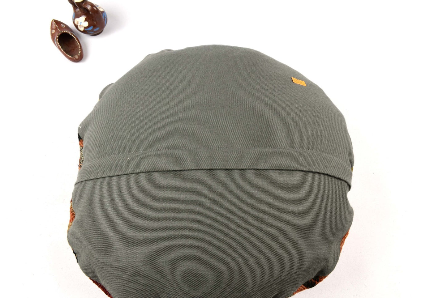 Kilim Round Pillow Cover 18" in Tribal Vintage Turkish Carpet Round Cushion 4934