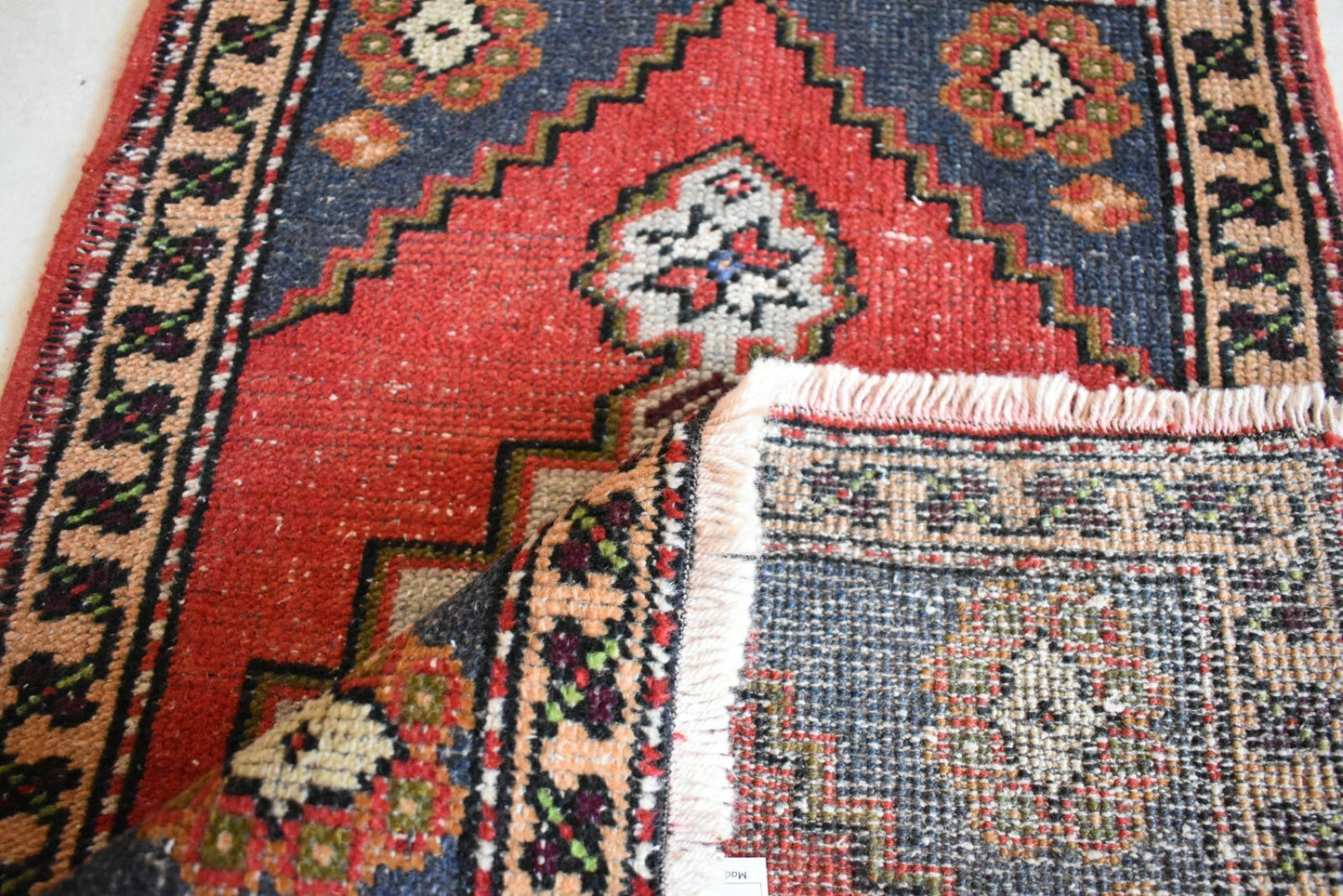 Oushak Runner 3.1x1.7 ft Vintage Turkish Runner Floor Runner Faded Runner Y23