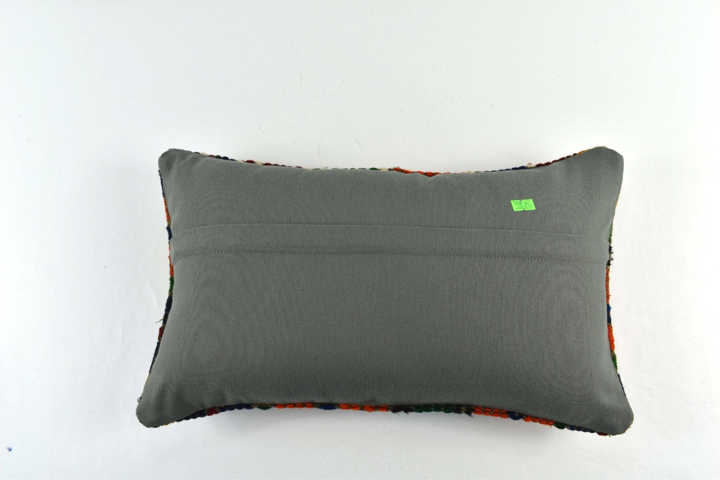 Kilim Pillow Cover 12x20 Handmade Turkish Rug Boho Ethnic Lumbar Cushion 3294