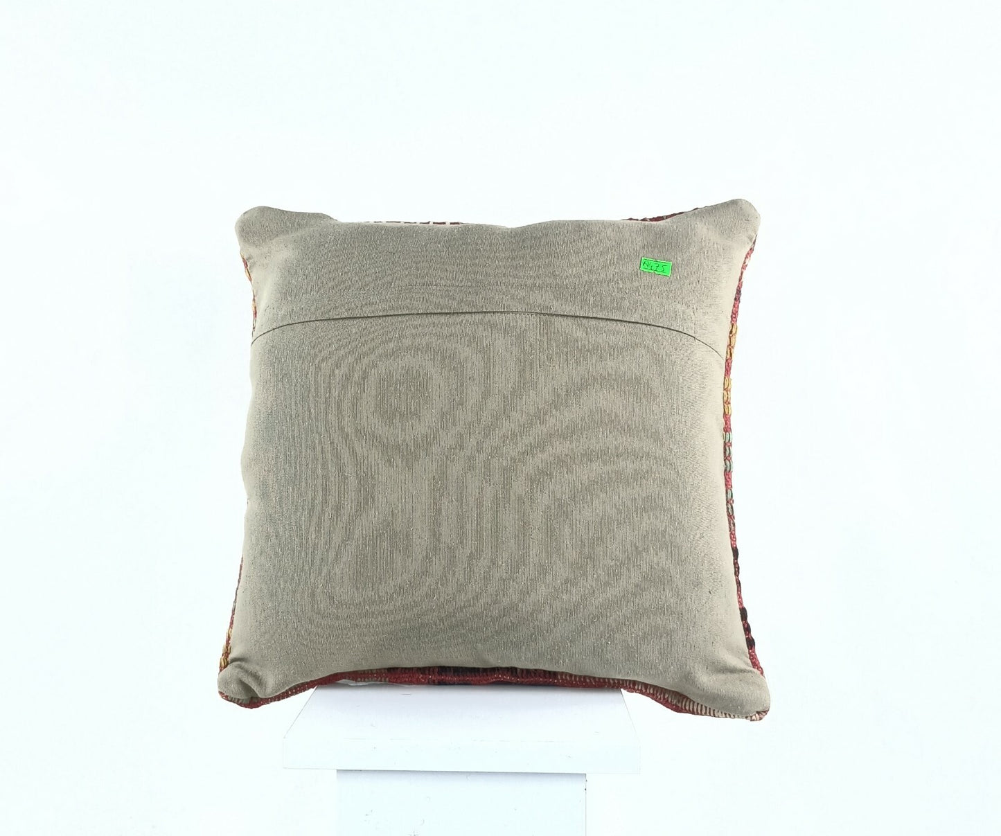 Kilim Pillow Cover 16x16 in Handmade Turkish Sofa Couch Wool Boho Cushion A475