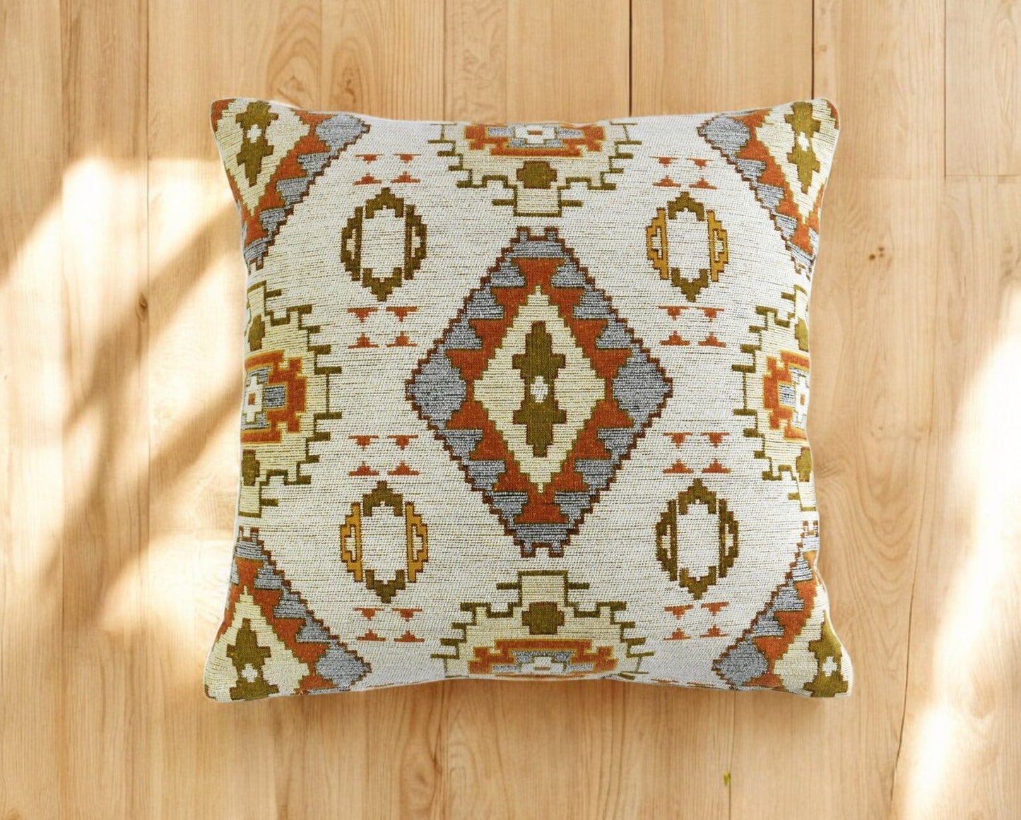 2 pcs/set Kilim Design White Pillow Cover Throw Cushion Sofa Couch Tribal Lumbar