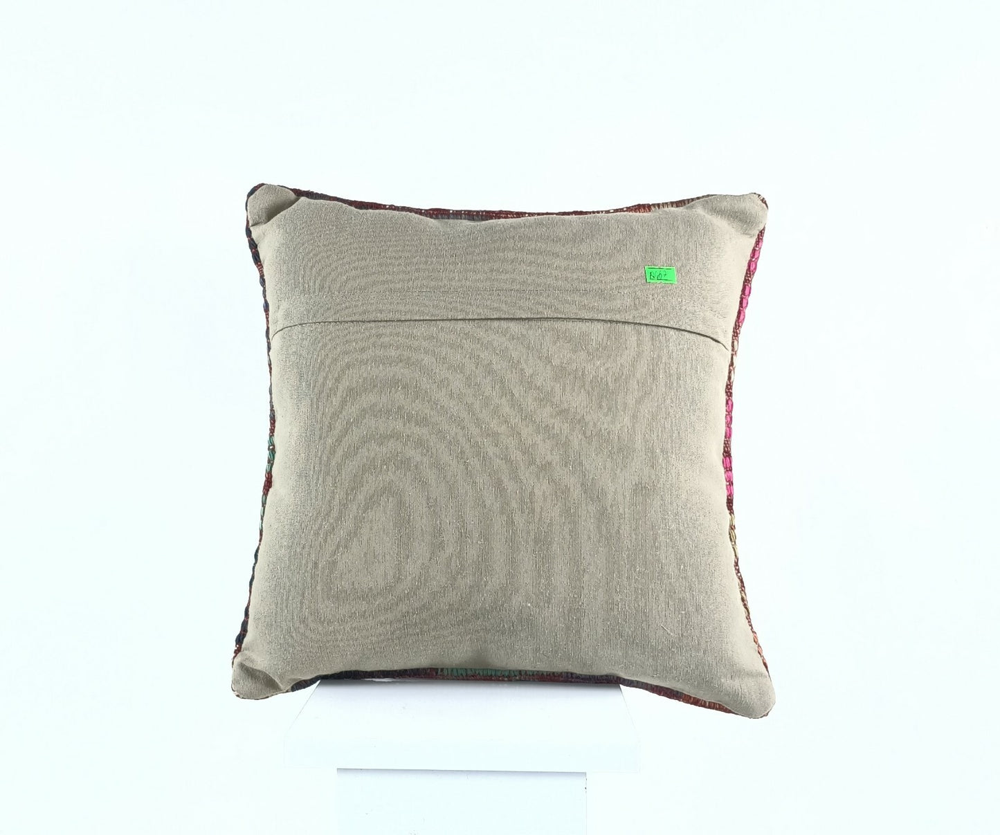 Kilim Pillow Cover 16x16 in Handmade Turkish Sofa Couch Wool Boho Cushion A467