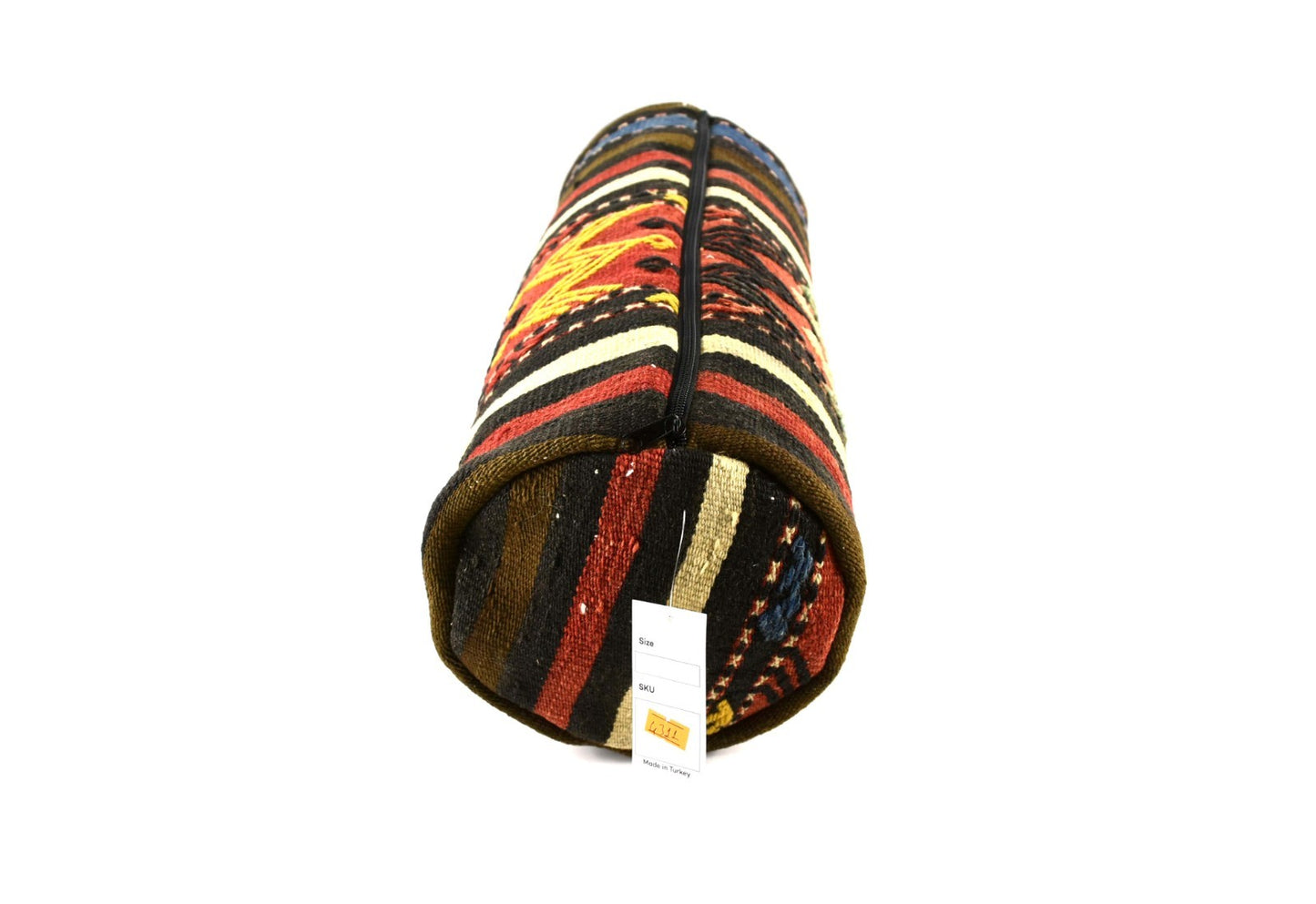 Kilim Bolster Pillow Cover 8x20 in Tribal Vintage Turkish Carpet Bolster Cushion