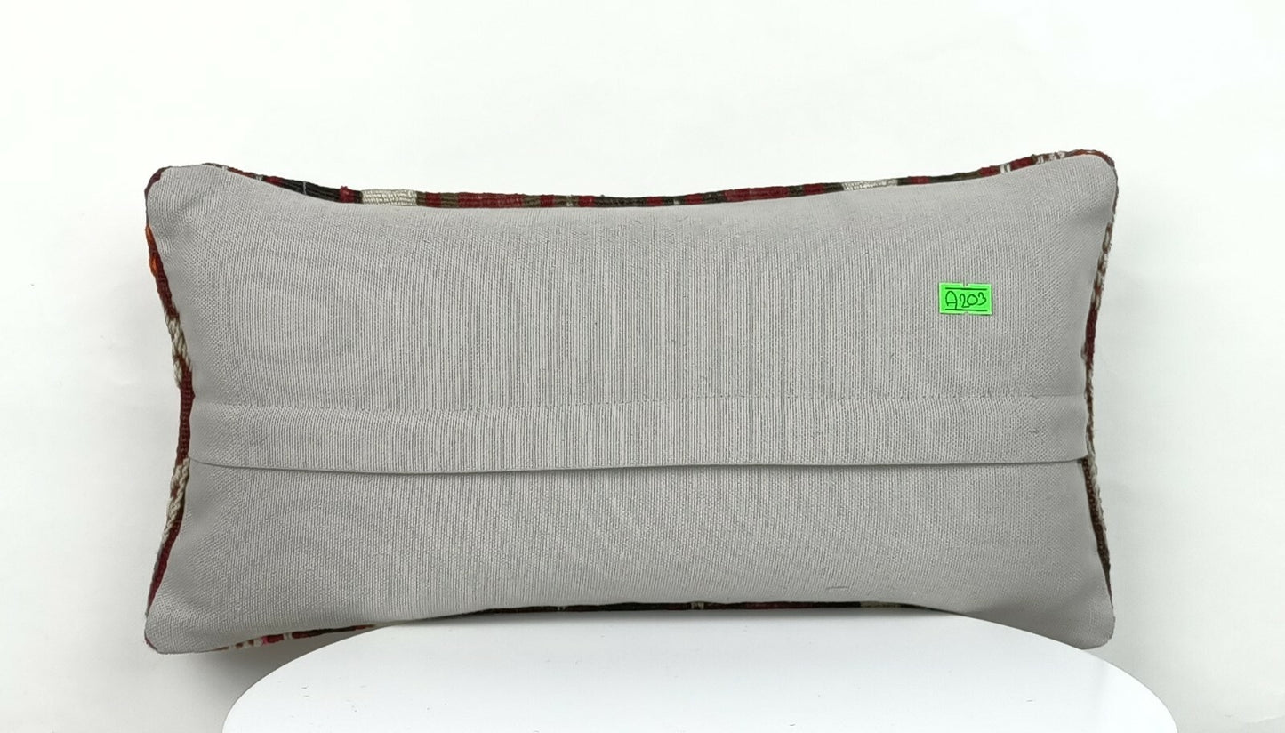 8"x16" Kilim Pillow Cover Turkish Boho Ethnic Sofa Couch Lumbar Cushion A203