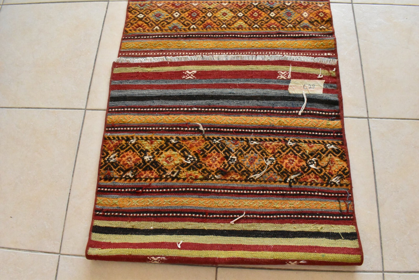 Handwoven Oushak Kilim Runner 2.3 x 8.7 ft Hallway Corridor Kitchen Rug C29