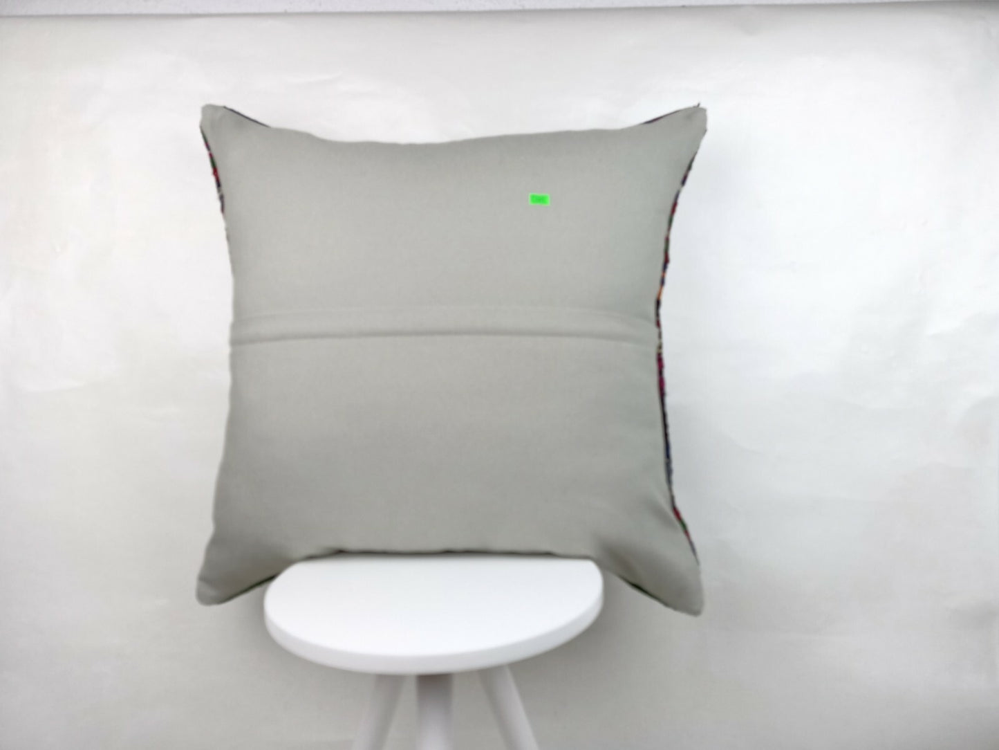 Kilim Pillow Cover 24x24 Traditional Turkish Handmade Wool Lumbar Cushion E652