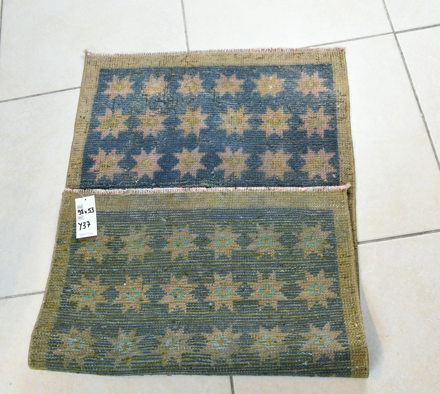 Anatolian Runner 3.2x1.7 ft Vintage Turkish Runner Oushak Runner Rug Y37