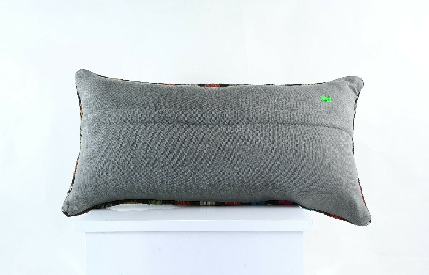 Handmade Kilim Lumbar Cover 12x24 Turkish Rug Boho Tribal Throw Pillow Case E926