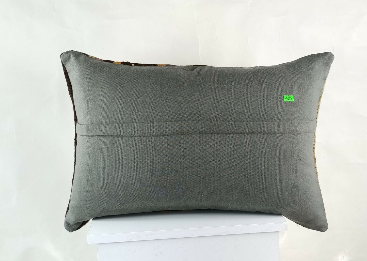 Oriental Ottoman Lumbar Pillow Cover 16x24 Handknotted Turkish Rug Cushion E1254