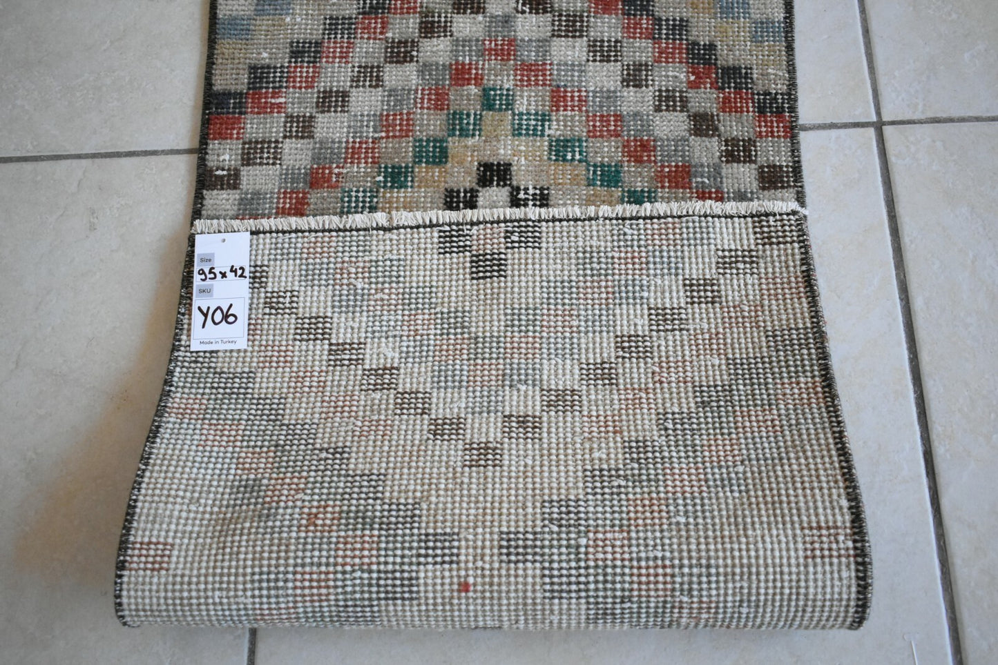 Oushak Runner 3.1x1.3 ft Vintage Turkish Rug Small Runner Anatolian Rug Y06