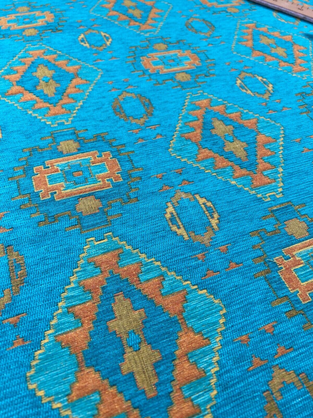 Kilim Fabric Luxury Upholstery Turquoise Boho Turkish Tribal Oriental Tapestry