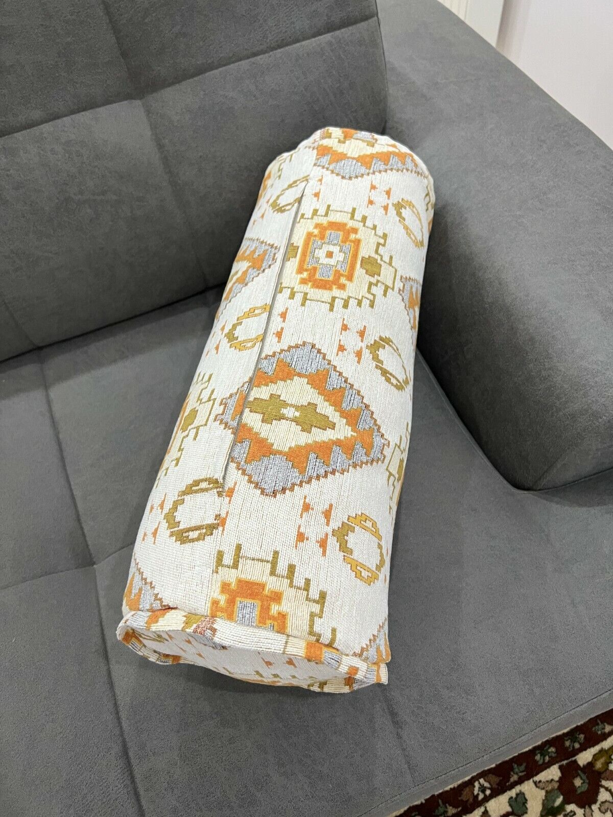 Bolster Pillow Cover Woven Soft Fabric Pattern Ethnic Tribal Oriental Bolster