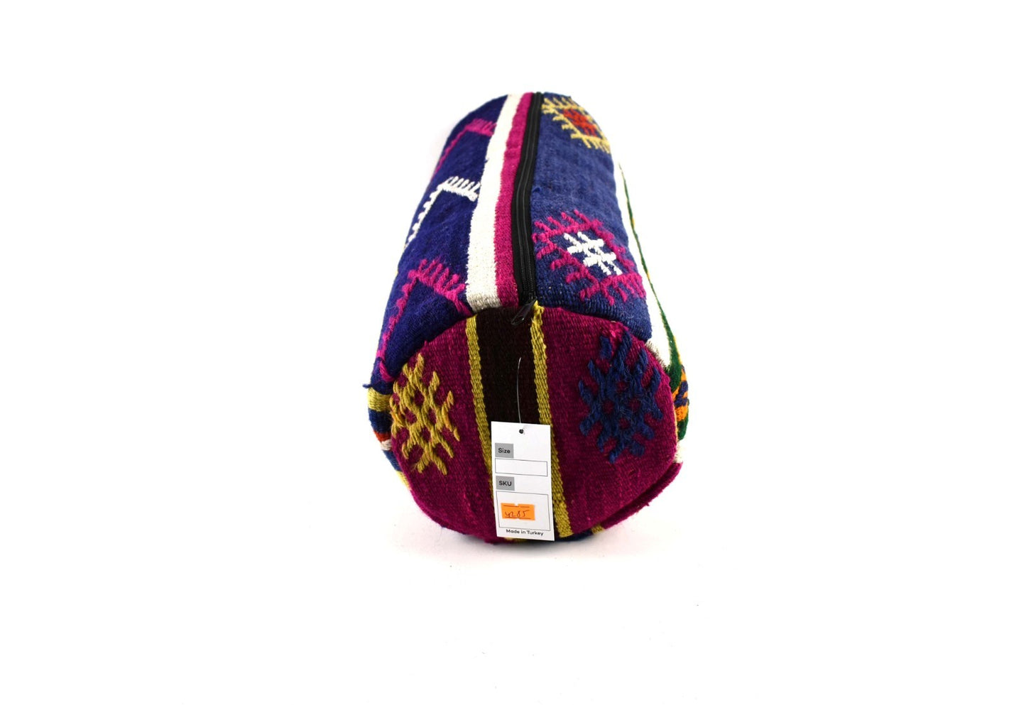 Kilim Bolster Pillow Cover 8x20 in Tribal Vintage Turkish Carpet Bolster Cushion