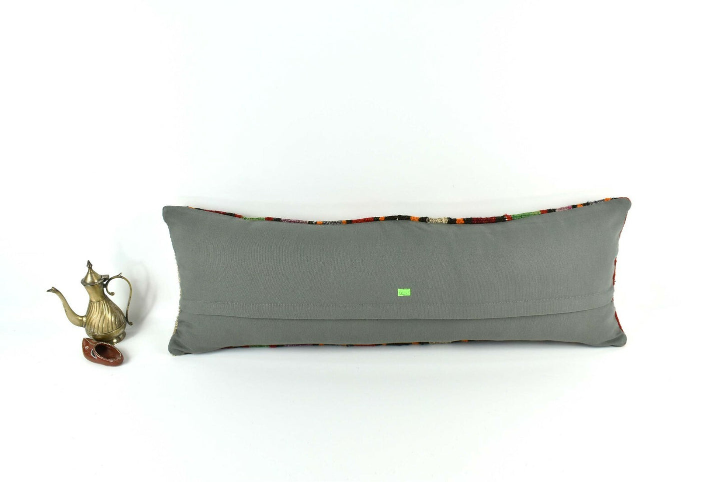 Lumbar Pillow Cover 12x36 Handknotted Kilim Rug Boho Wool Vintage Cushion A2041