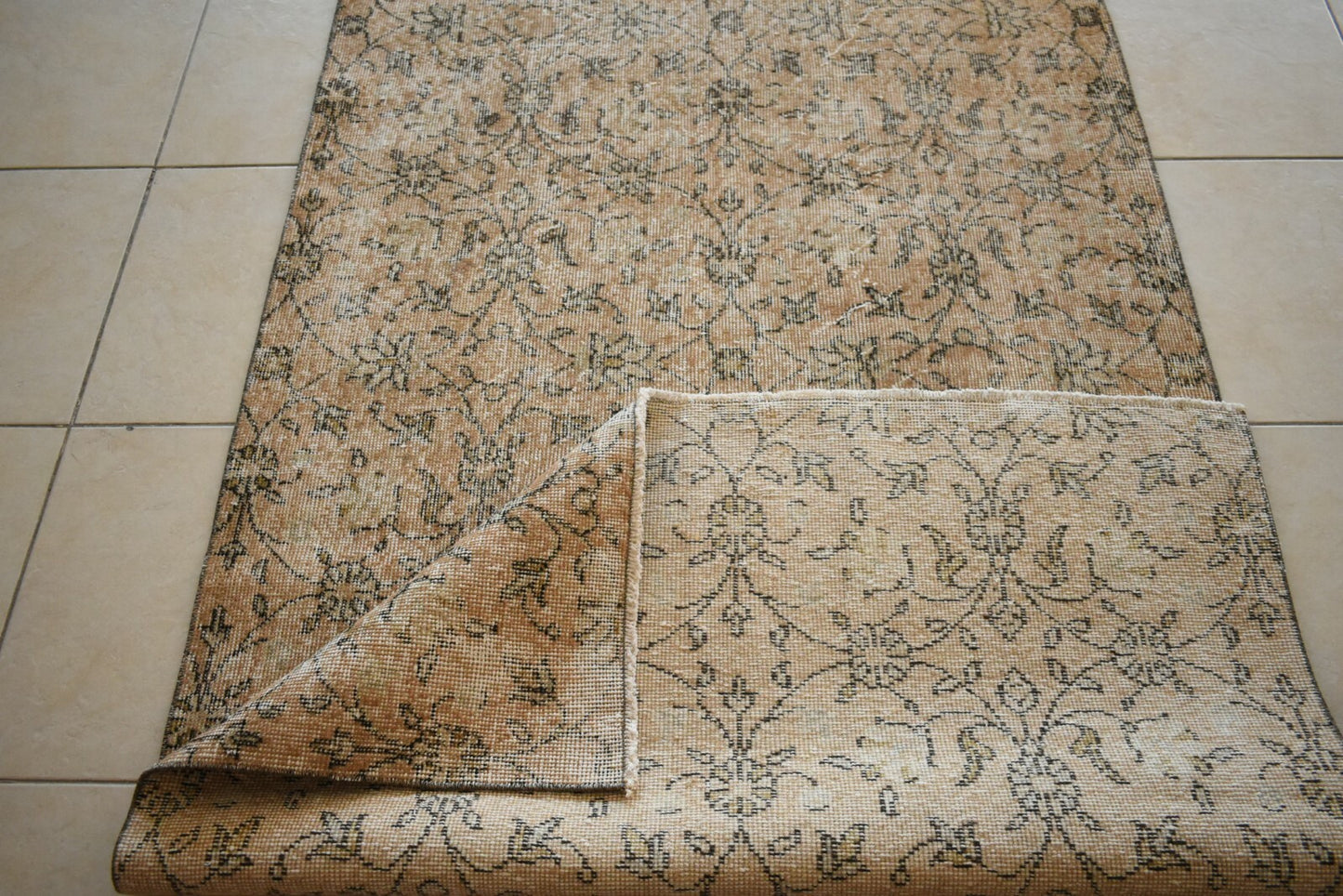 Vintage Oushak Rug 6.4x3.7 ft Turkish Floor Rug Faded Area Rug Oriental Rug U02