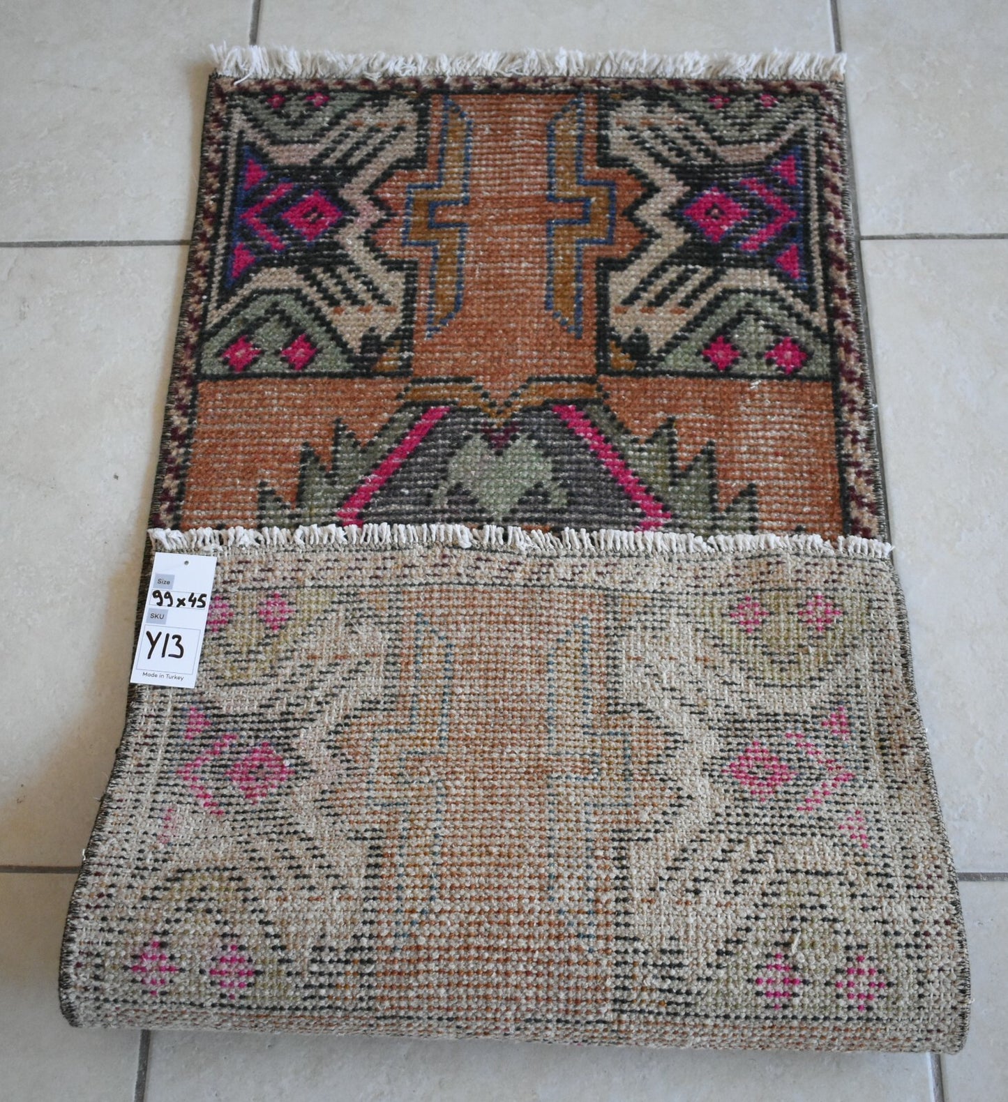 Turkish Runner 3.2x1.4 ft Runner Vintage Oushak Runner Small Faded Runner Y13