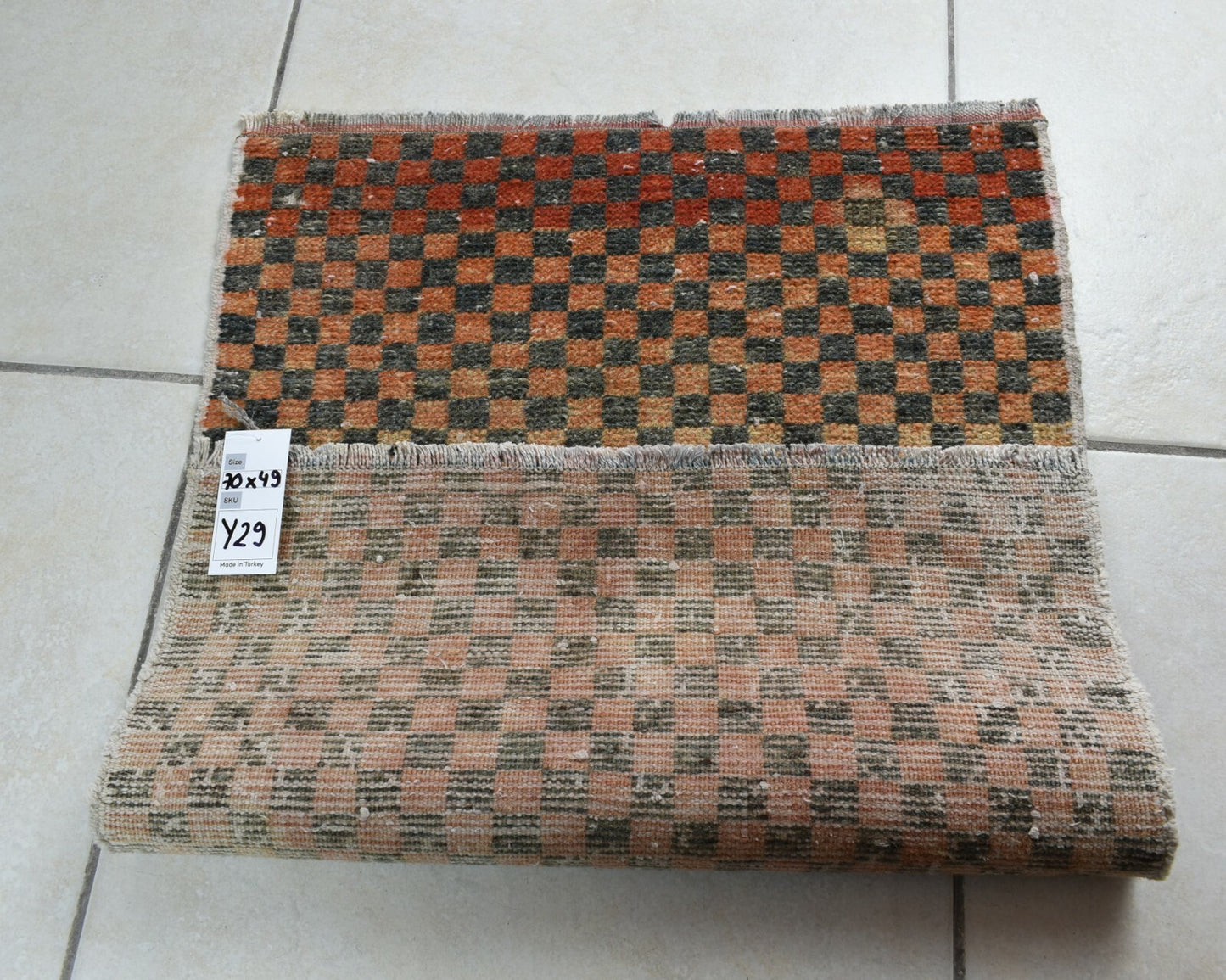 Turkish Runner 2.2x1.6 ft Runner Vintage Oushak Runner Small Faded Runner Y29