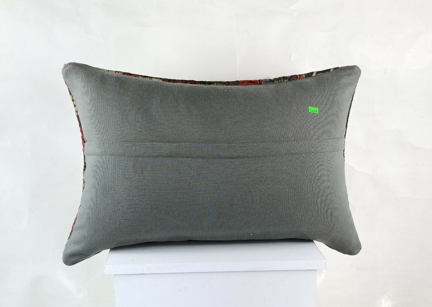 Oriental Ottoman Lumbar Pillow Cover 16x24 Handknotted Turkish Rug Cushion E1248