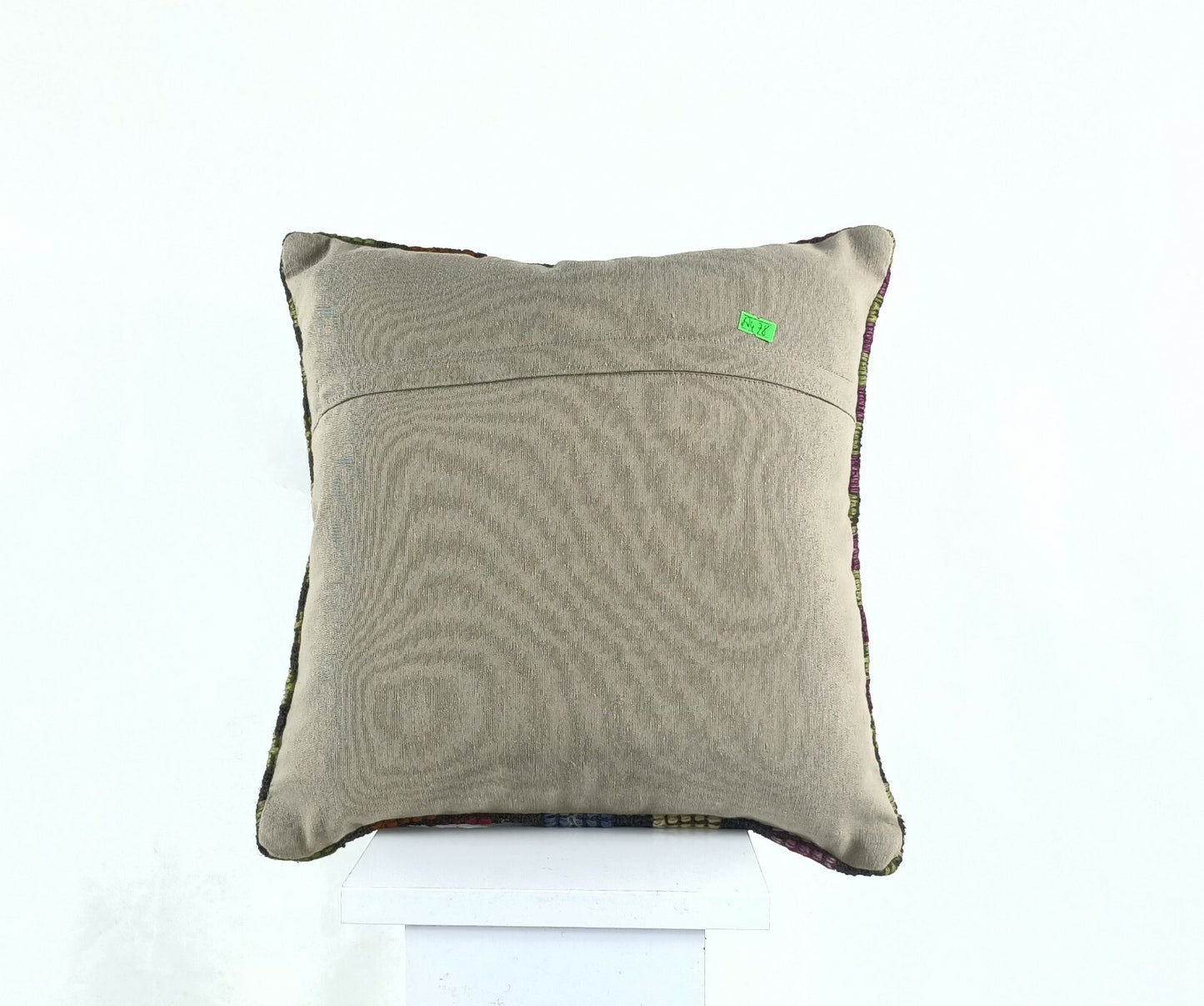 Kilim Pillow Cover 16x16 in Handmade Turkish Sofa Couch Wool Boho Cushion A478