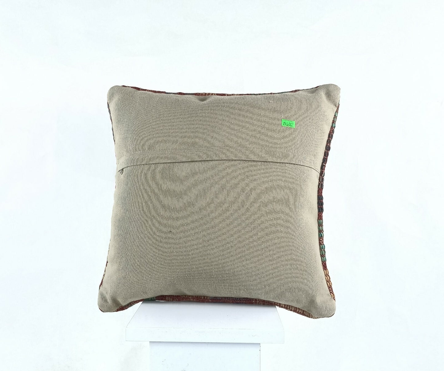 Kilim Pillow Cover 16x16 in Handmade Turkish Sofa Couch Wool Boho Cushion A470