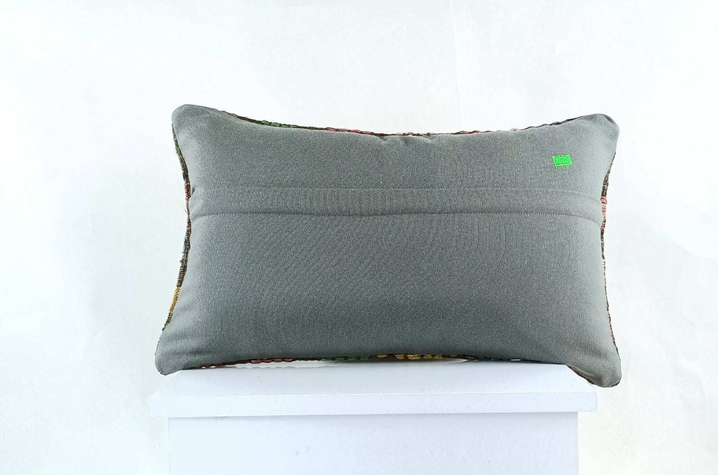 Kilim Pillow Cover 12x20 Handmade Turkish Rug Boho Ethnic Lumbar Cushion E1075