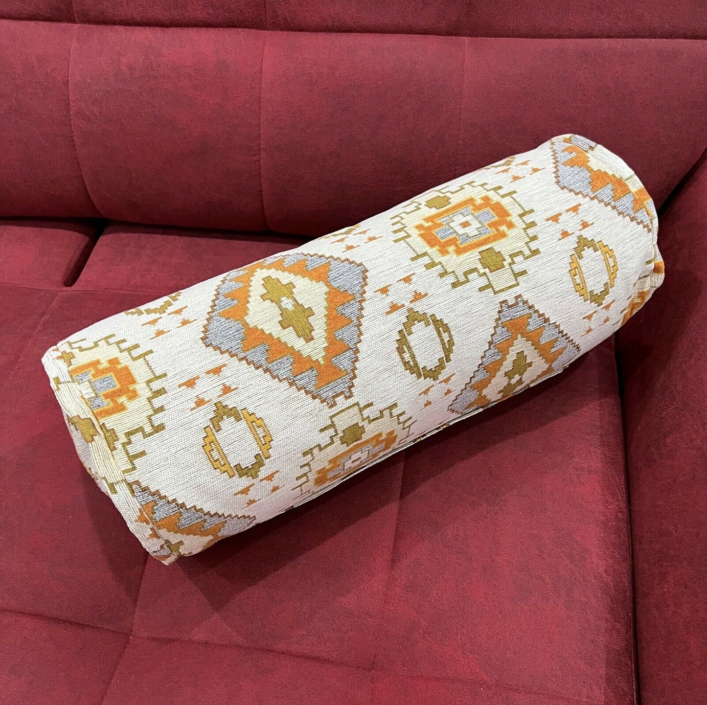 Bolster Pillow Cover Woven Soft Fabric Pattern Ethnic Tribal Oriental Bolster