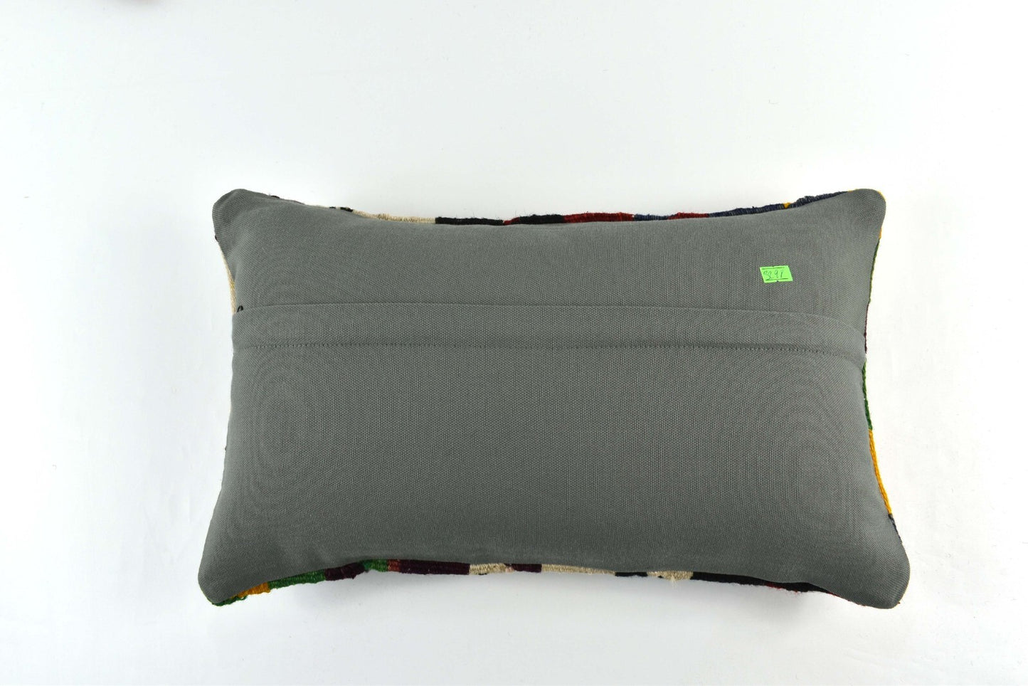 Kilim Pillow Cover 12x20 Handmade Turkish Rug Boho Ethnic Lumbar Cushion 3298