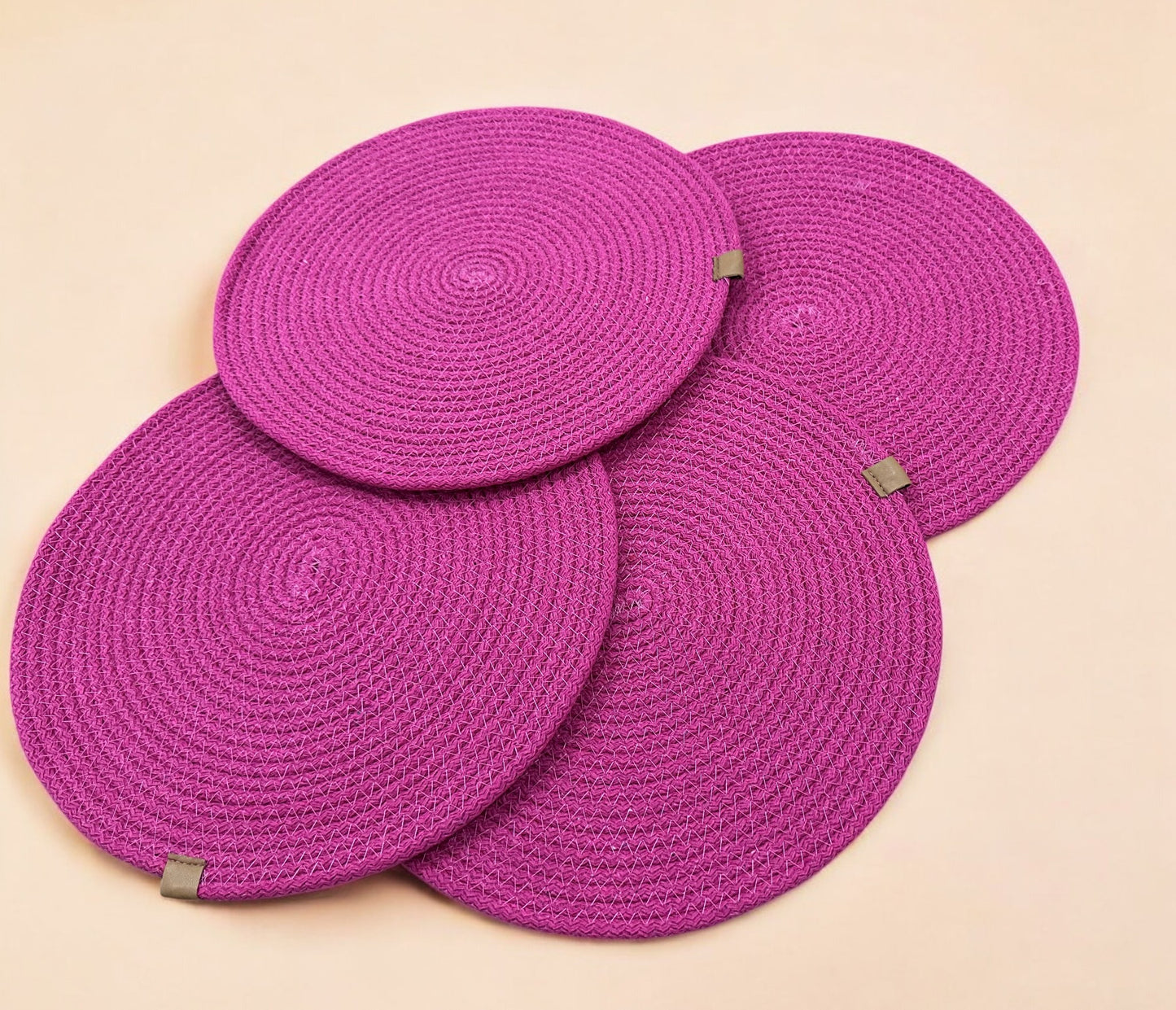 Cotton Rope Placemats - Round, Colorful Dining Table Mats, Decorative Placemats for Dining Table Décor