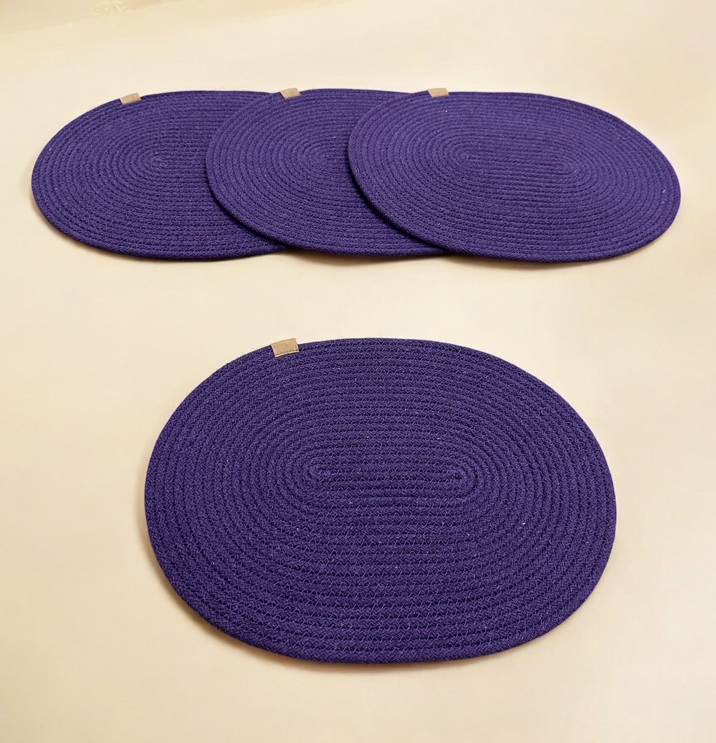 Oval Cotton Rope Placemats - Colorful Dining Table Mats, Decorative Placemats for Dining Table Décor