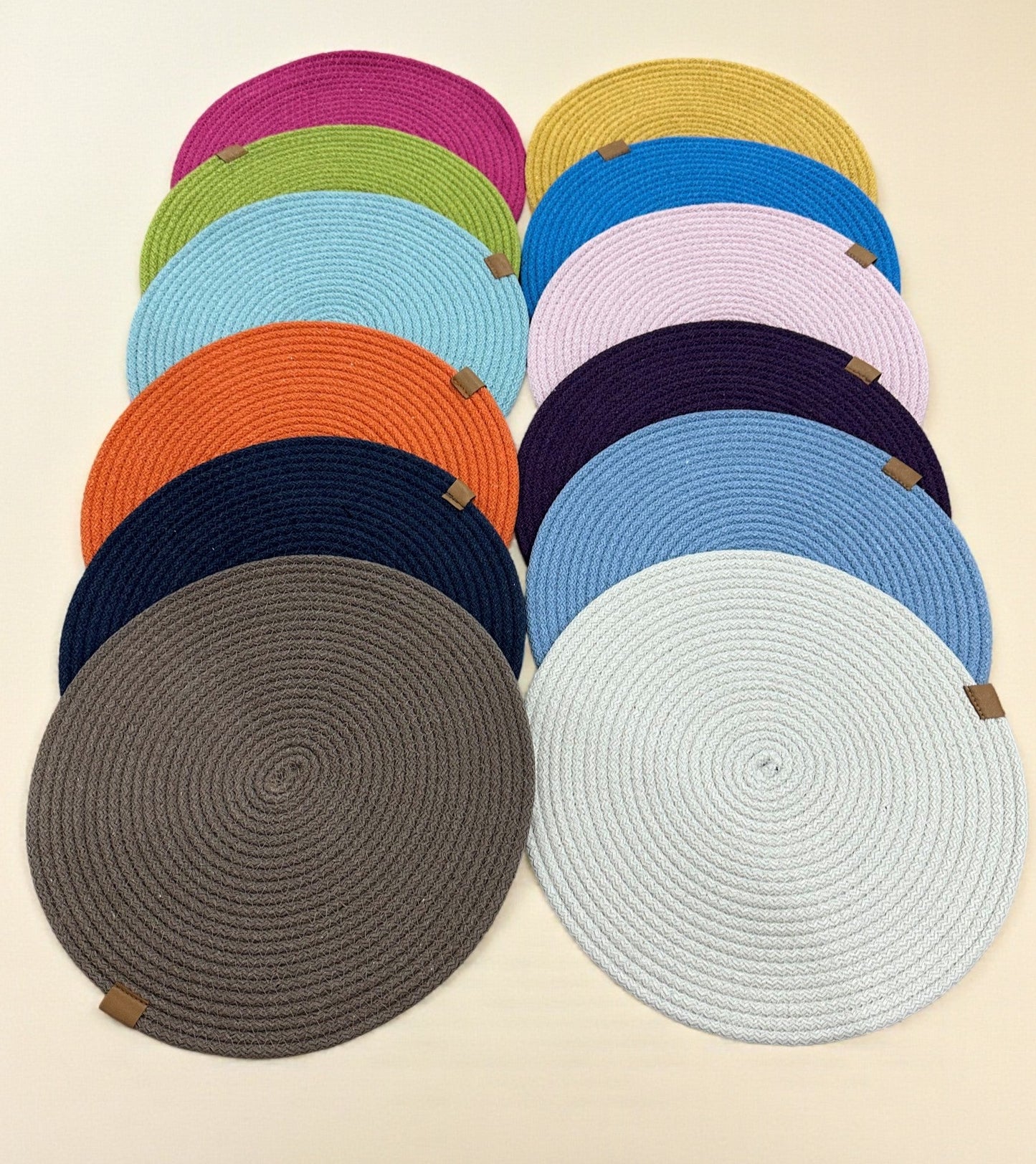 Cotton Rope Placemats - Round, Colorful Dining Table Mats, Decorative Placemats for Dining Table Décor