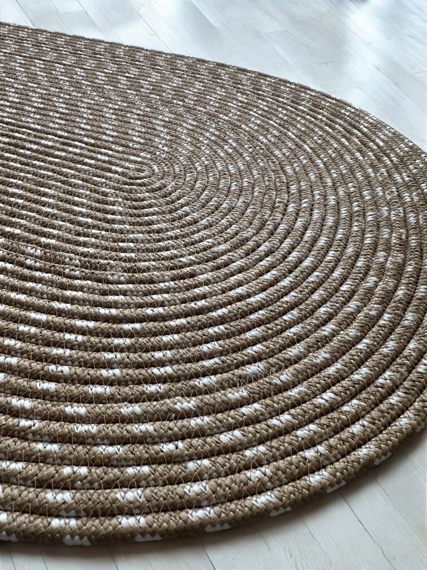 Custom Made Oval Rope Doormat - Jute, Double-Sided Front Door Mat, Colorful Indoor Rug