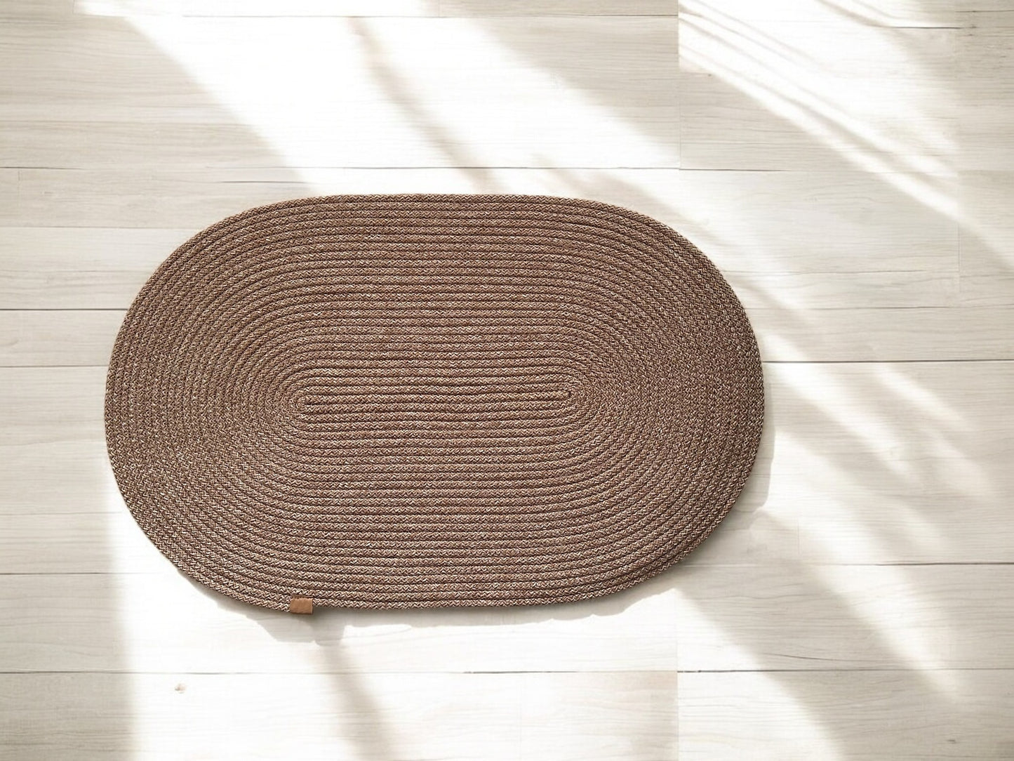 Custom Made Oval Rope Doormat - Jute, Double-Sided Front Door Mat, Colorful Indoor Rug