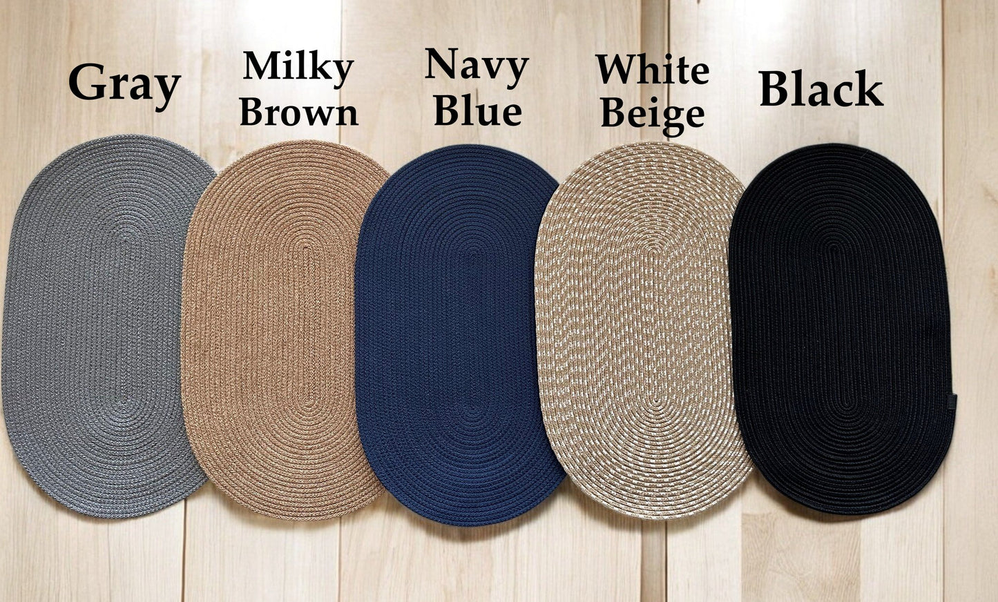 Custom Made Oval Rope Doormat - Jute, Double-Sided Front Door Mat, Colorful Indoor Rug