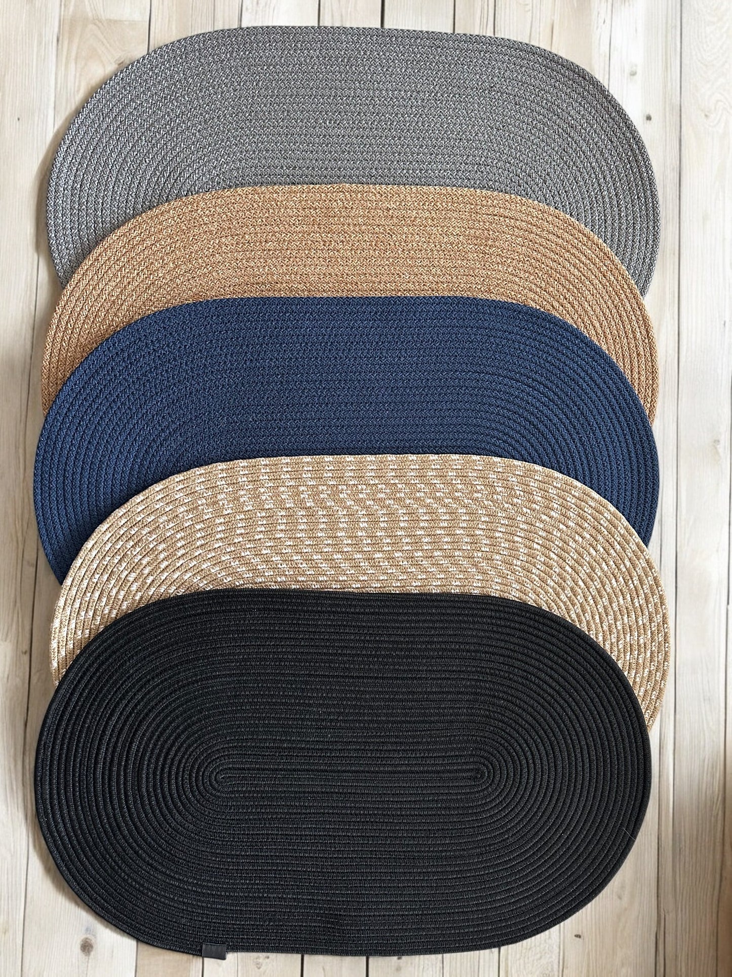 Custom Made Oval Rope Doormat - Jute, Double-Sided Front Door Mat, Colorful Indoor Rug