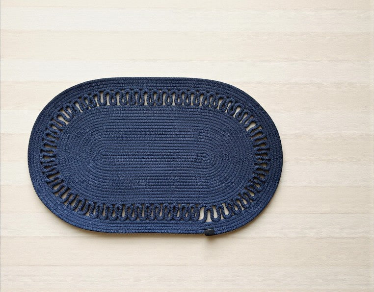 Custom Size Oval Rope Doormat - Jute, Double-Sided Indoor Mat, Colorful Rug for Entryway