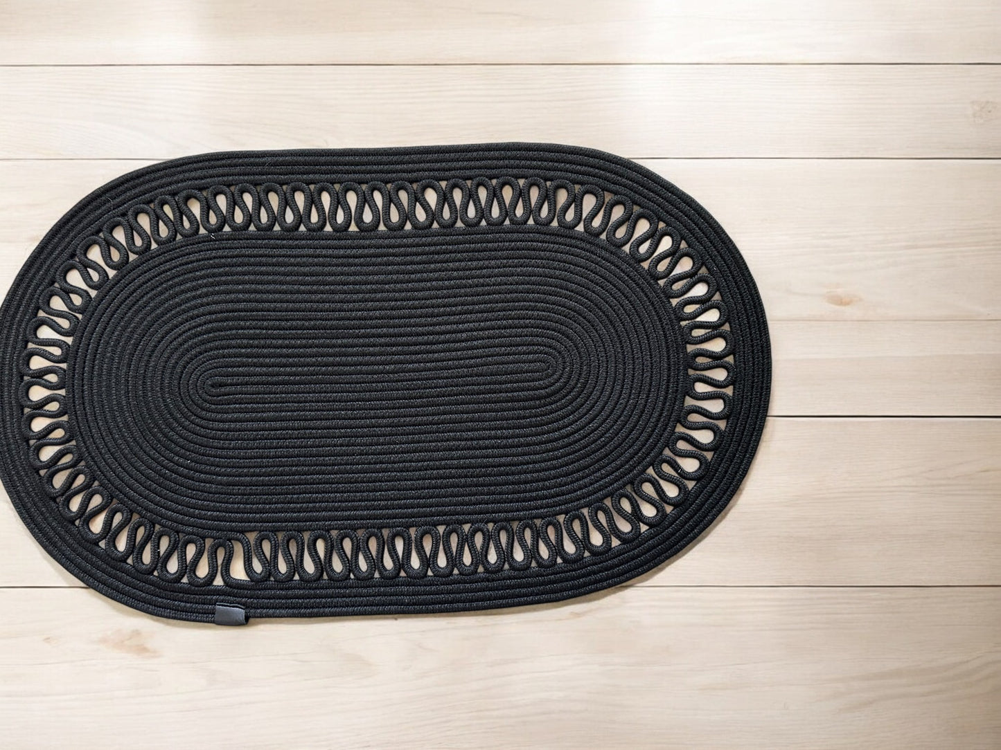 Custom Size Oval Rope Doormat - Jute, Double-Sided Indoor Mat, Colorful Rug for Entryway