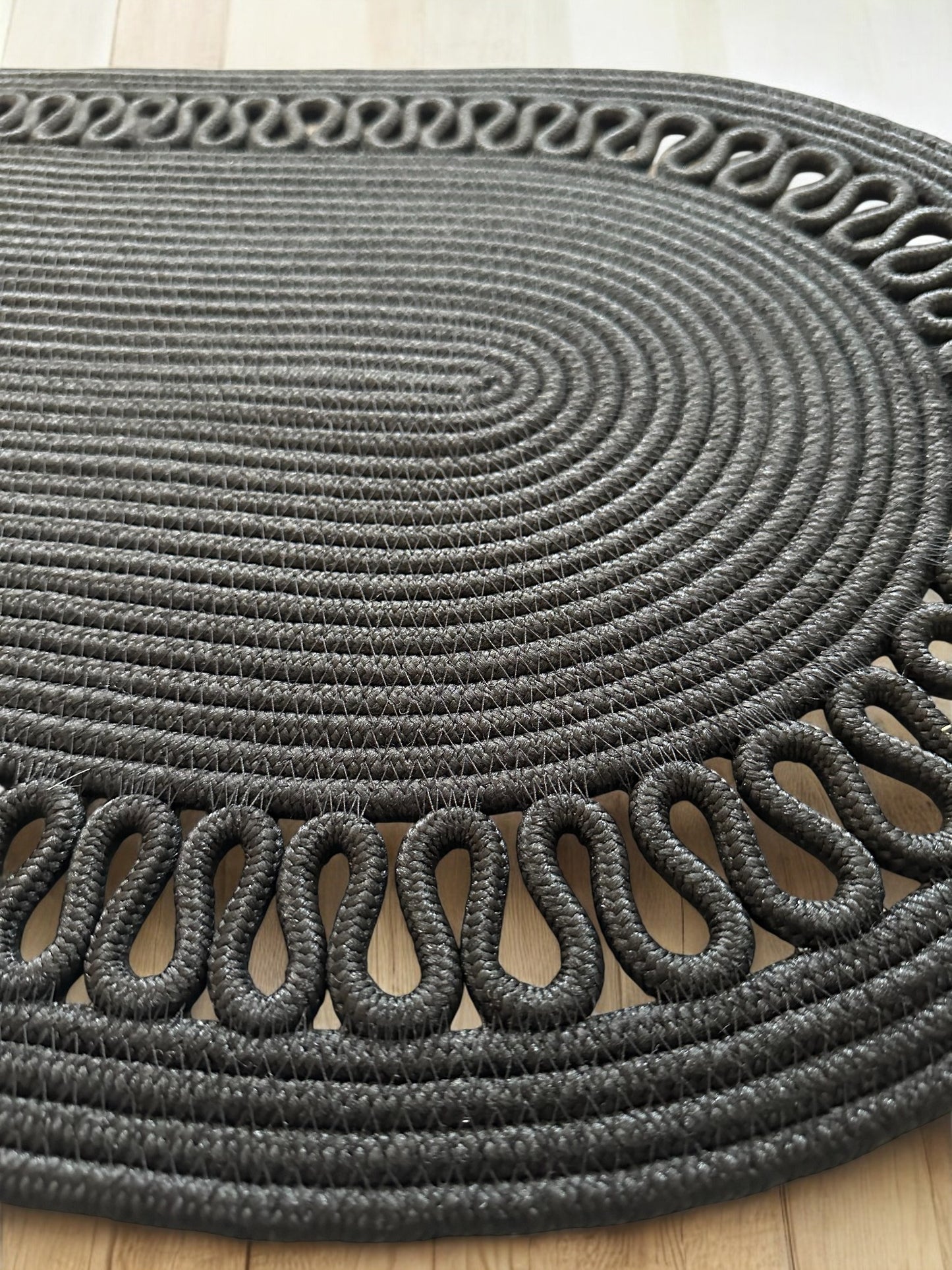 Custom Size Oval Rope Doormat - Jute, Double-Sided Indoor Mat, Colorful Rug for Entryway
