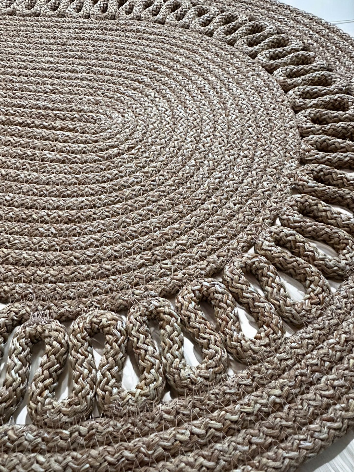 Custom Size Oval Rope Doormat - Jute, Double-Sided Indoor Mat, Colorful Rug for Entryway