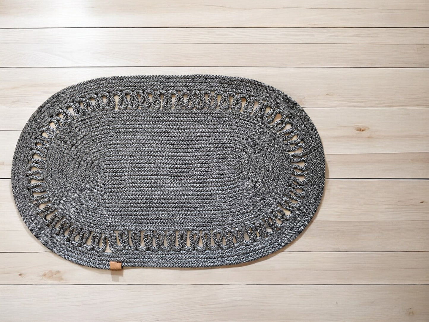 Custom Size Oval Rope Doormat - Jute, Double-Sided Indoor Mat, Colorful Rug for Entryway
